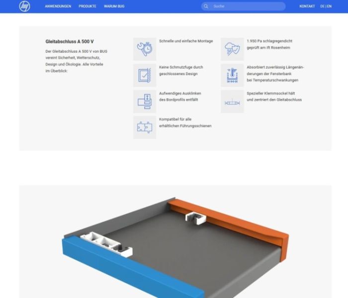 Grafische Darstellung der Produktalleinstellungsmerkmale (Foto: BUG Aluminium-Systeme)
